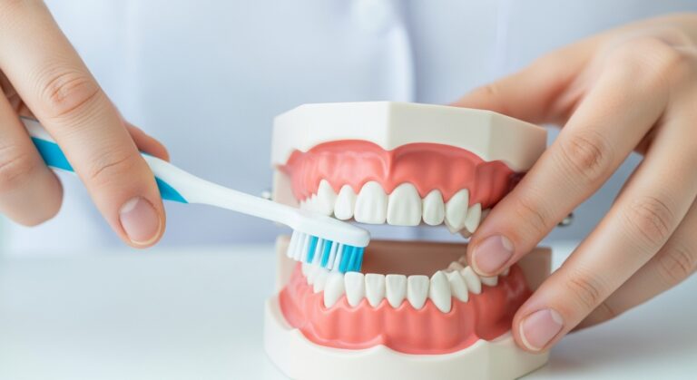 brushing and flossing